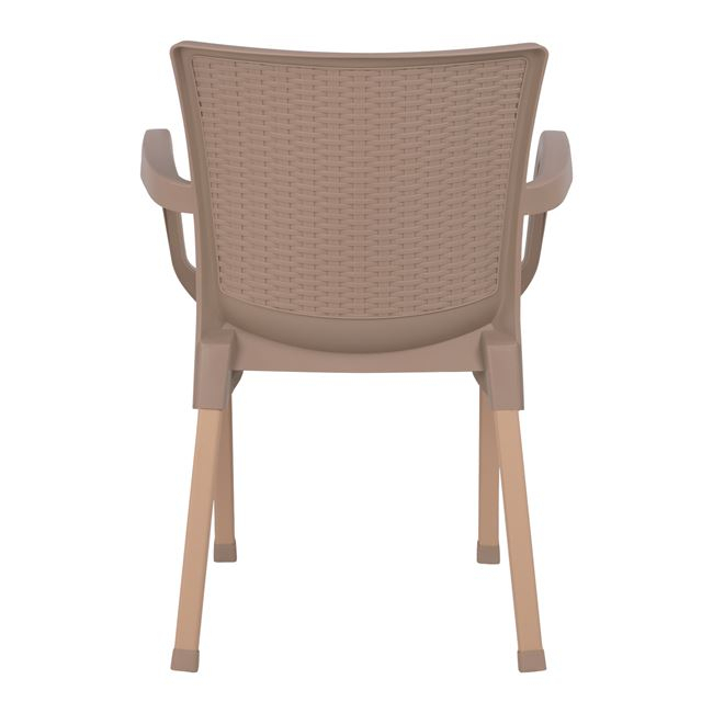 Armchair Polypropylene rattan leg Alu HM5591.02 Cappuccino 60x60x82 cm [6]