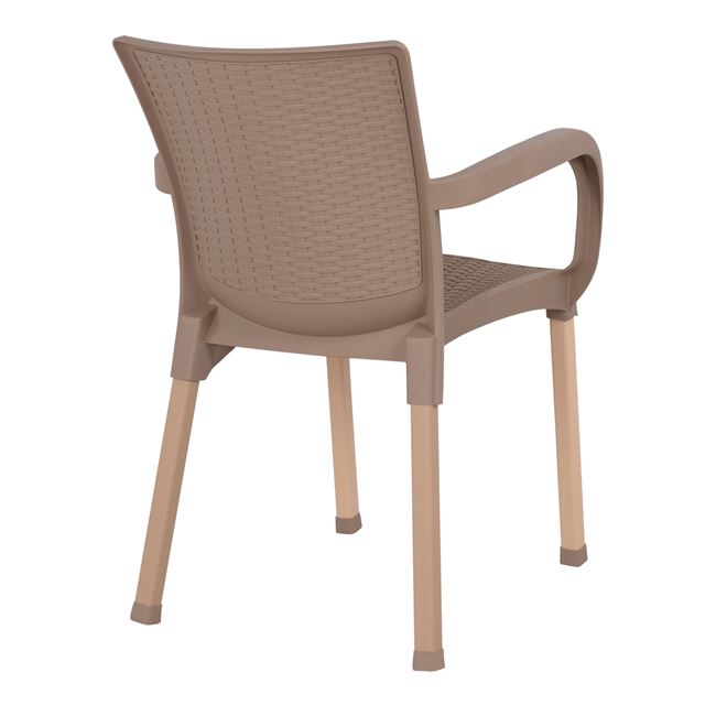 Armchair Polypropylene rattan leg Alu HM5591.02 Cappuccino 60x60x82 cm [5]