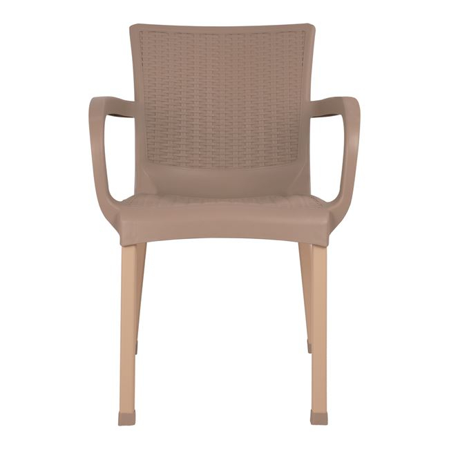 Armchair Polypropylene rattan leg Alu HM5591.02 Cappuccino 60x60x82 cm [3]