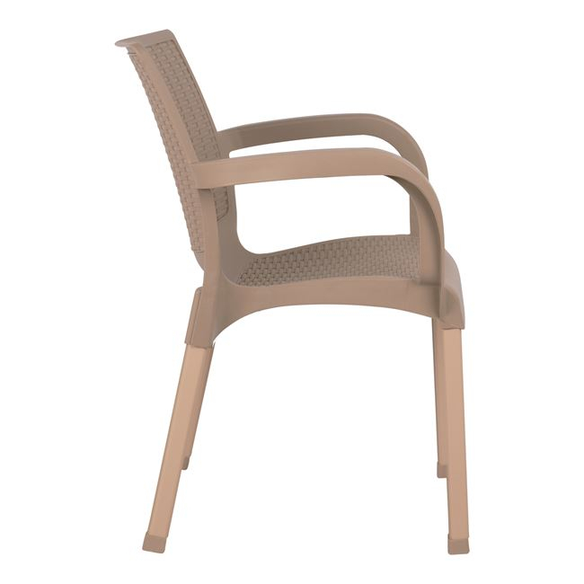 Armchair Polypropylene rattan leg Alu HM5591.02 Cappuccino 60x60x82 cm [4]