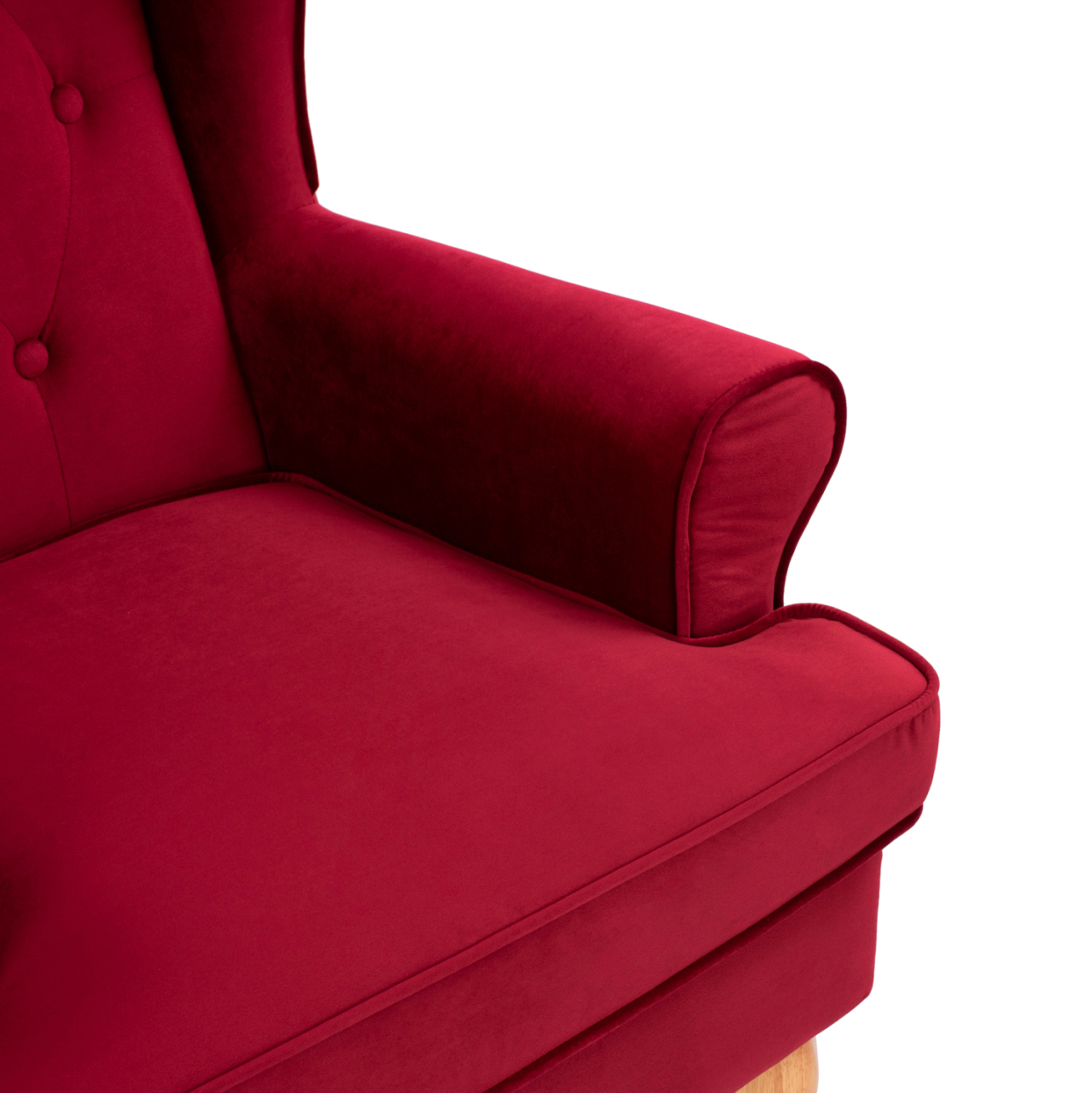 Armchair Red Velvet Brandon 81x83x101cm HM3073.14 [8]