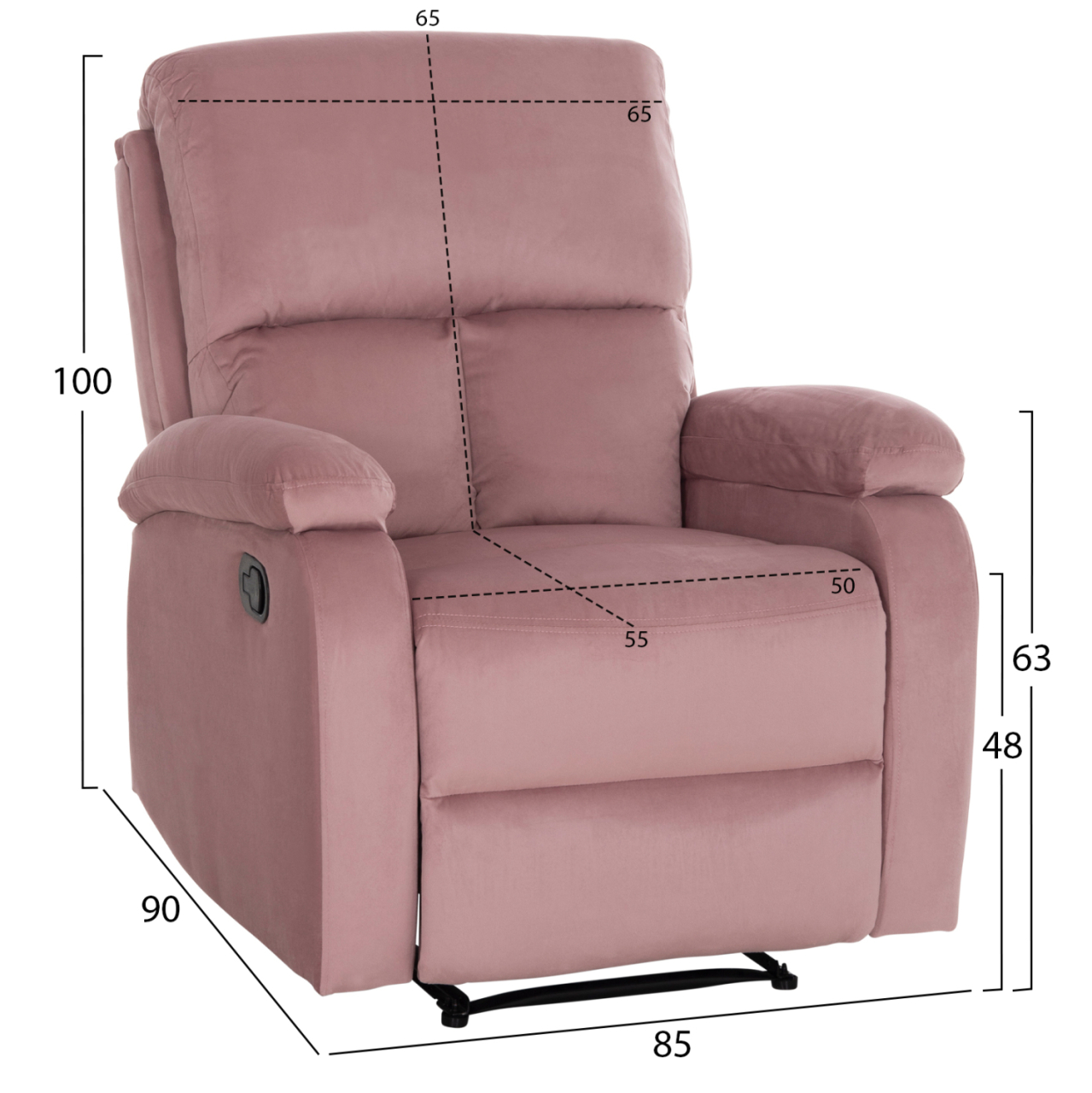 ARMCHAIR RELAX DIONI HM3296.02 PINK VELVET 85x90x100Hcm. [2]