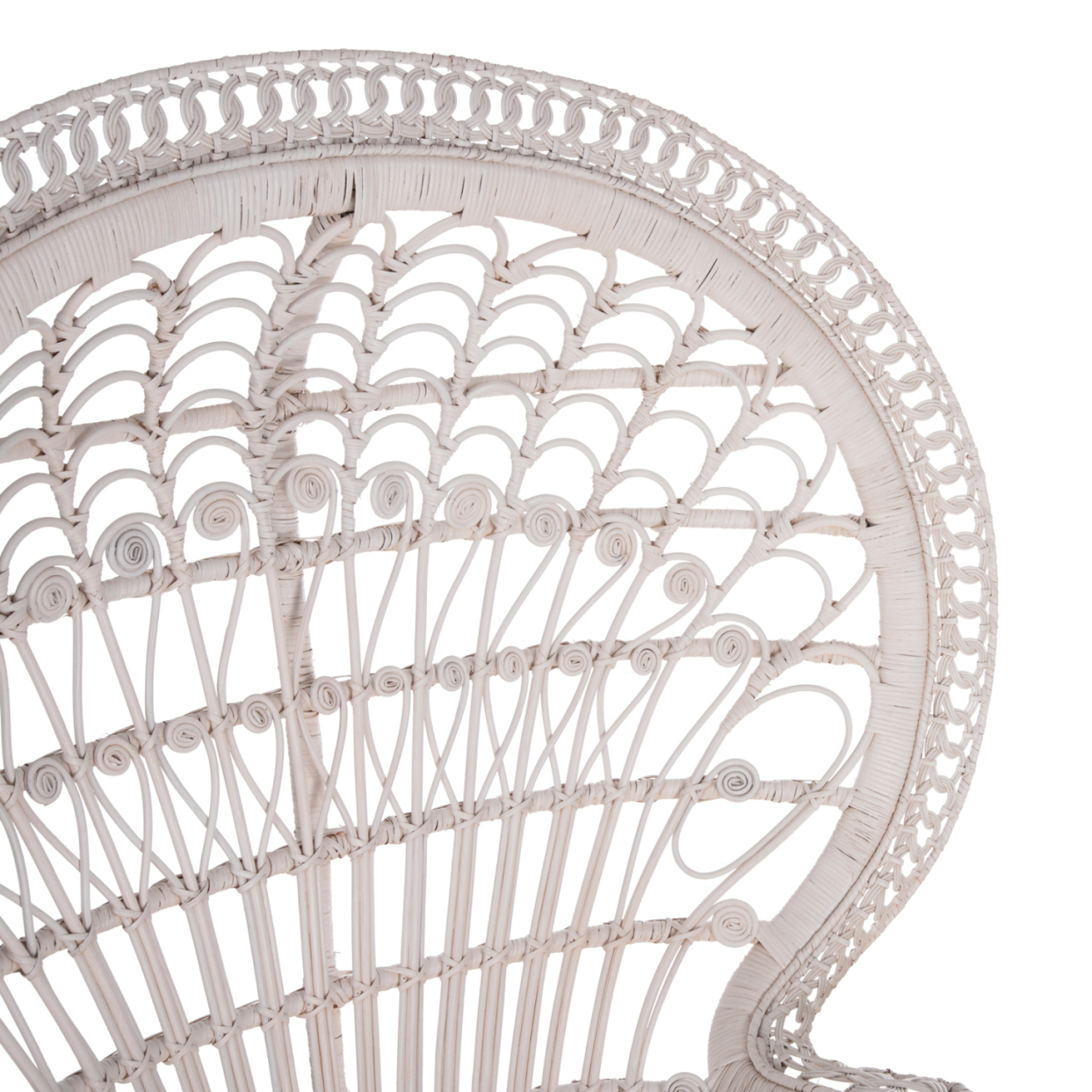 ARMCHAIR ROYAL PEACOCK HM9342.02 RATTAN IN WHITE- CUSHION WHITE 114x72x150Hcm. [9]