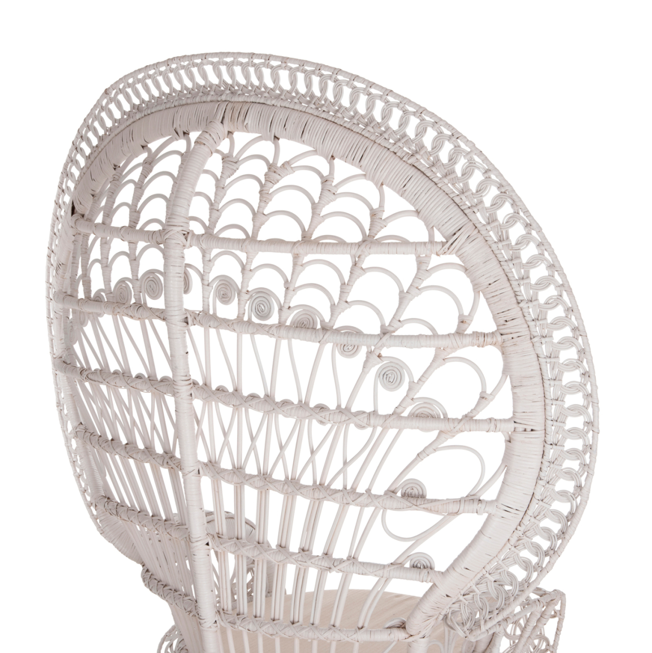 ARMCHAIR ROYAL PEACOCK HM9342.02 RATTAN IN WHITE- CUSHION WHITE 114x72x150Hcm. [10]