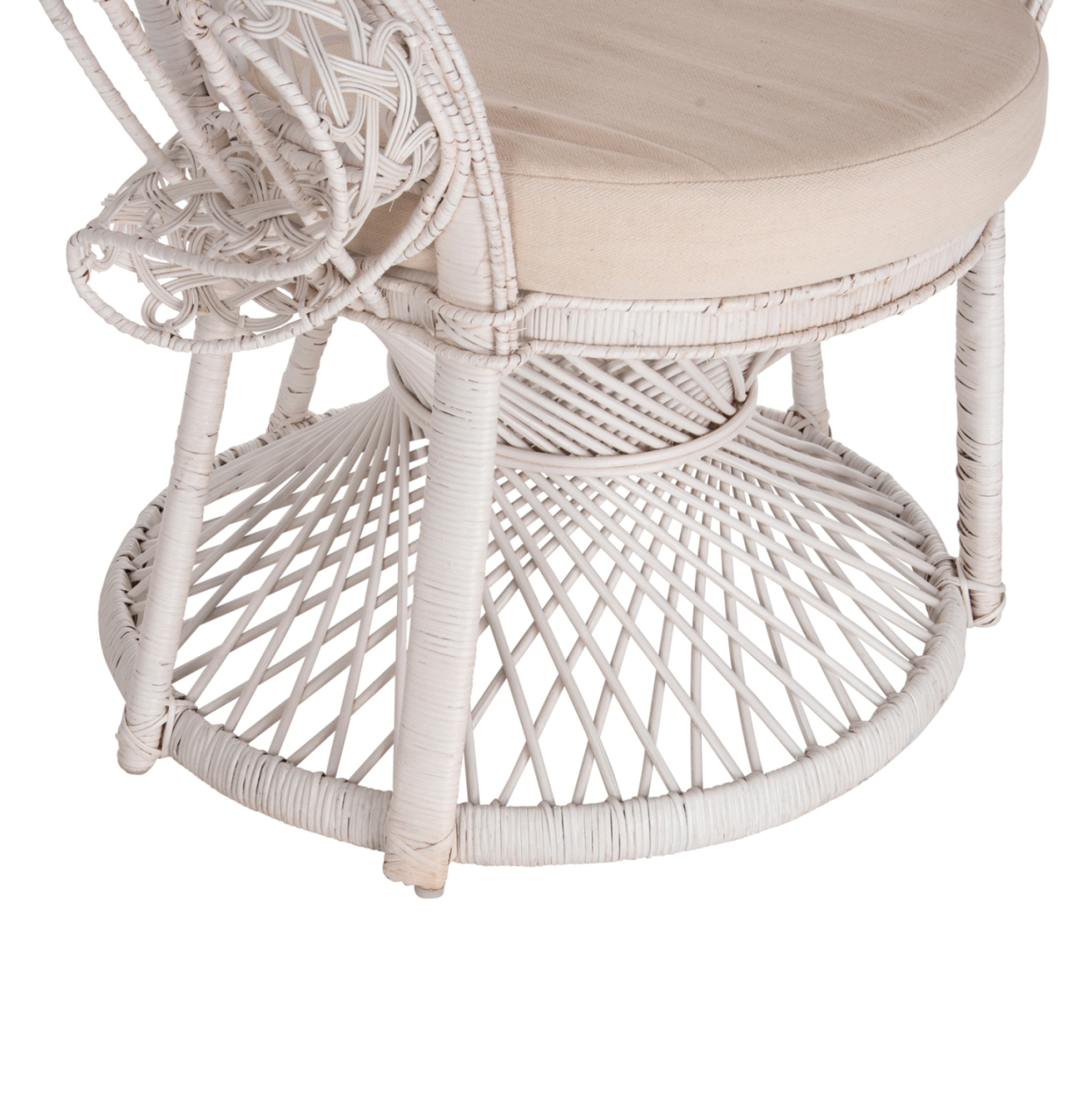 ARMCHAIR ROYAL PEACOCK HM9342.02 RATTAN IN WHITE- CUSHION WHITE 114x72x150Hcm. [7]