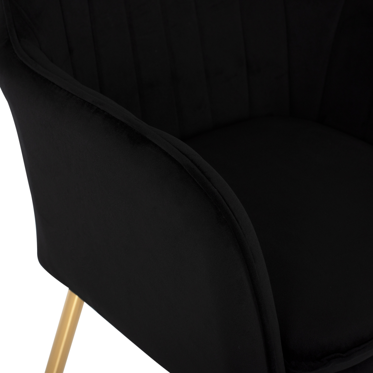 ARMCHAIR SAWYER HM8523.04 BLACK VELVET AND GOLDEN LEGS 55Χ60Χ83Hcm. [8]
