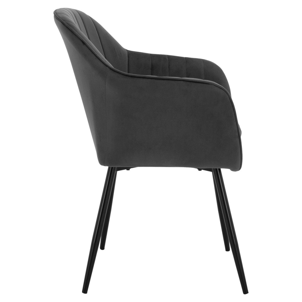 Armchair Sawyer Velvet Grey with black legs HM8523.11 53x60x76cm [4]