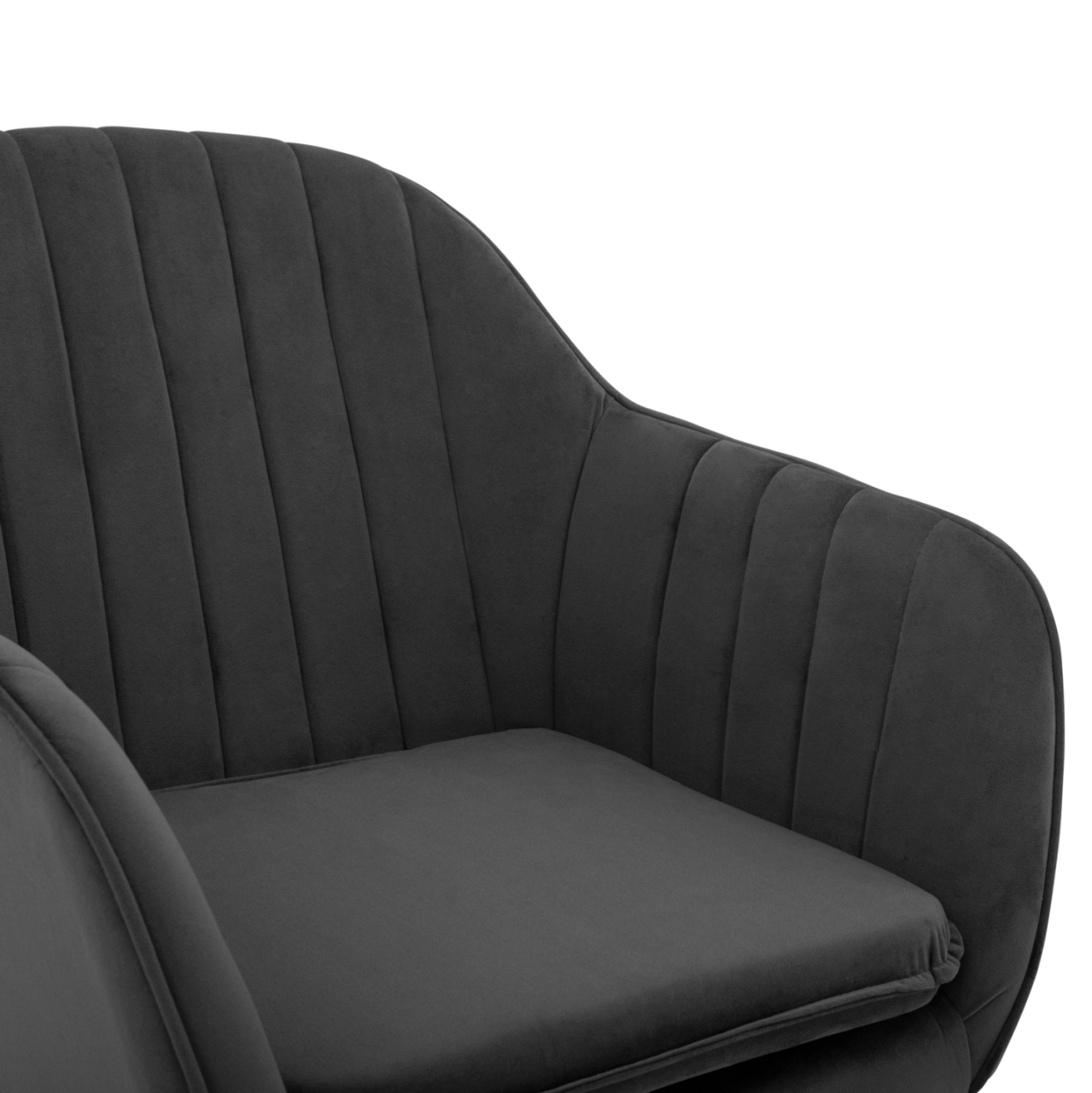 Armchair Sawyer Velvet Grey with black legs HM8523.11 53x60x76cm [7]