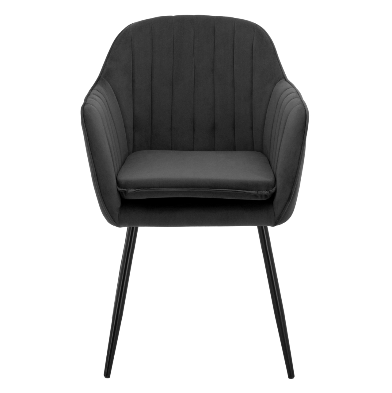 Armchair Sawyer Velvet Grey with black legs HM8523.11 53x60x76cm [3]