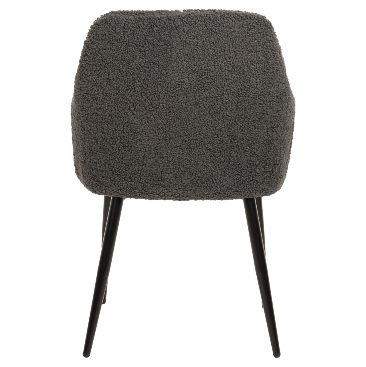 ARMCHAIR SHELLY HM8591.01 TEDDY FABRIC IN GREY-BLACK METAL LEGS 57x55x87Hcm. [6]
