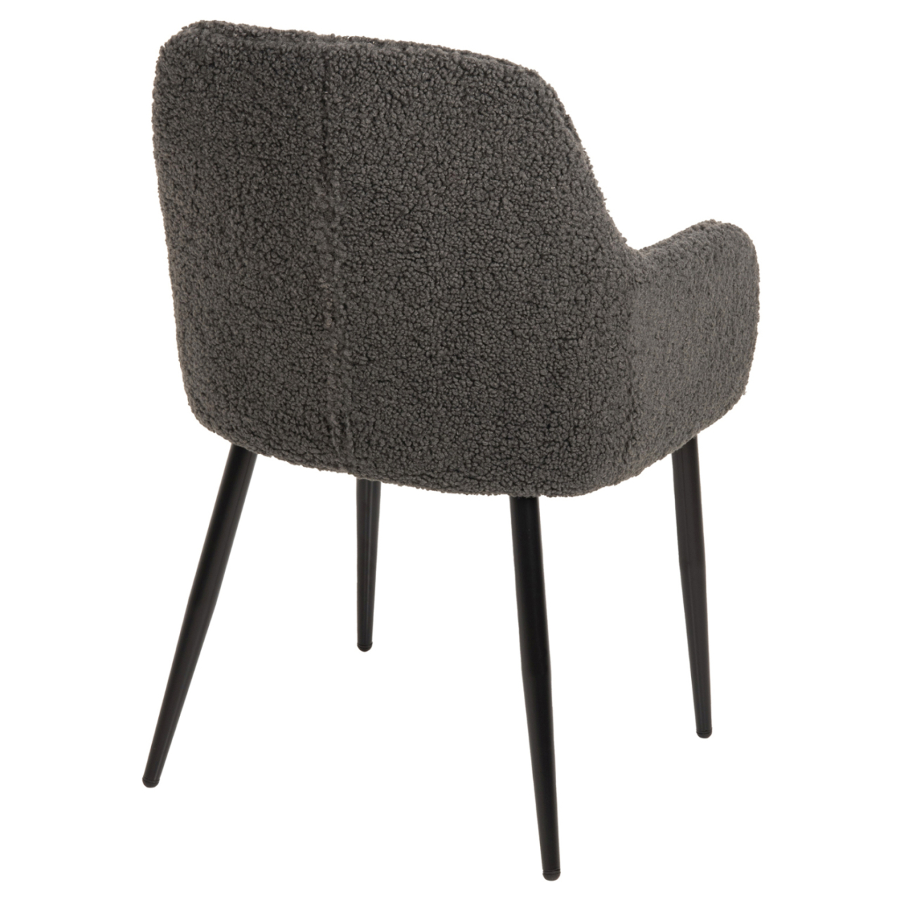 ARMCHAIR SHELLY HM8591.01 TEDDY FABRIC IN GREY-BLACK METAL LEGS 57x55x87Hcm. [5]