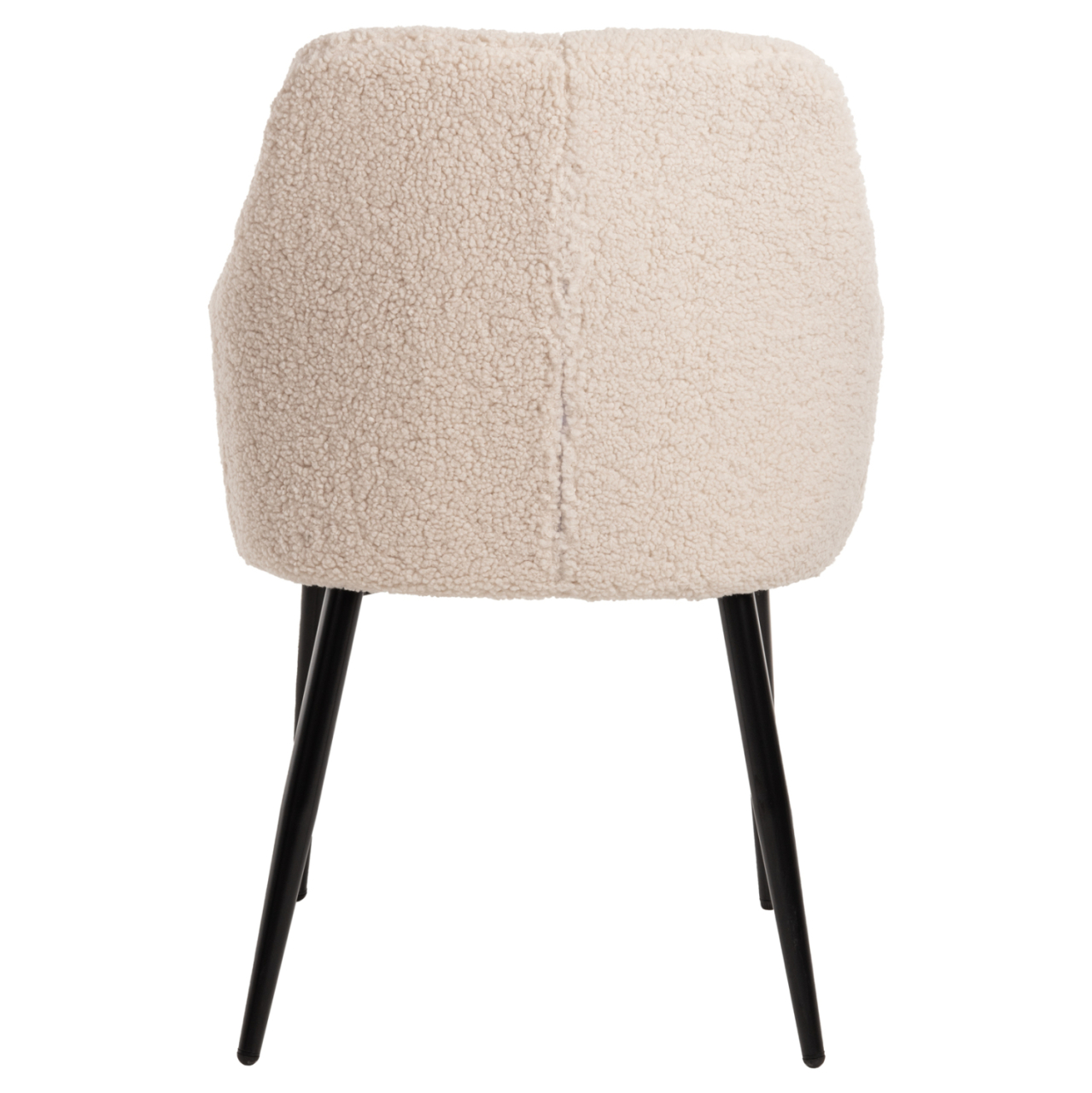ARMCHAIR SHELLY HM8591.02 TEDDY FABRIC IN WHITE-BLACK METAL LEGS 57x55x87Hcm. [6]