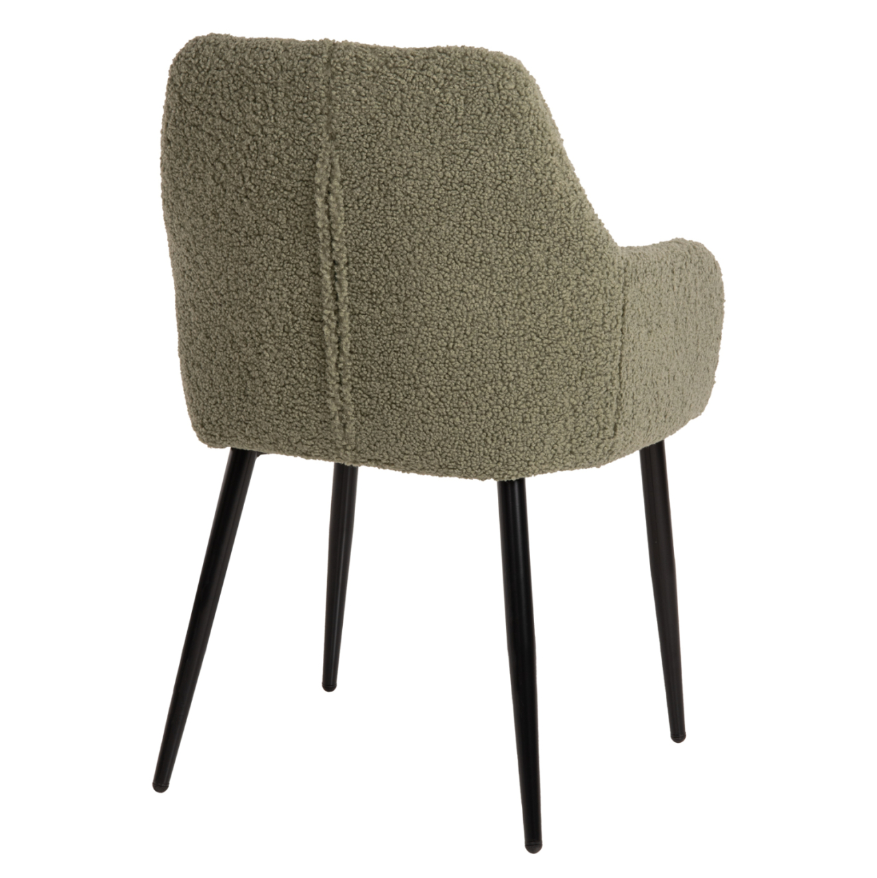 ARMCHAIR SHELLY HM8591.03 TEDDY FABRIC IN PISTACHIO GREEN-BLACK METAL LEGS 57x55x87Hcm. [5]