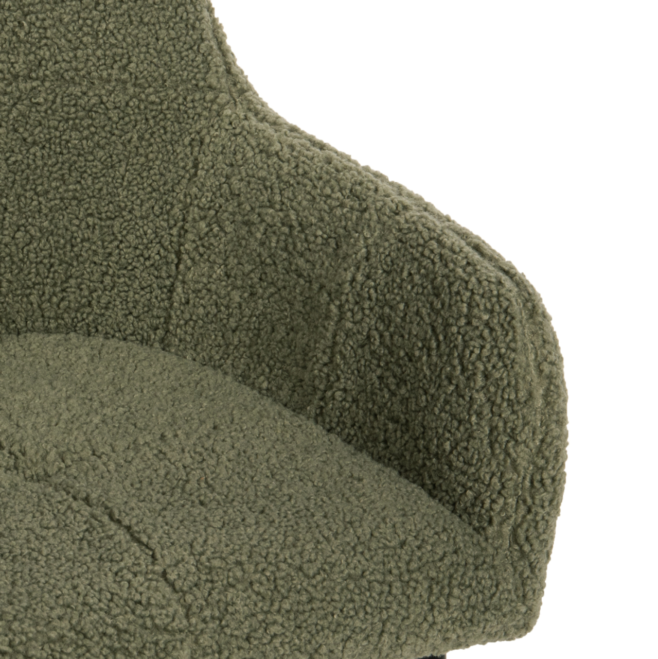 ARMCHAIR SHELLY HM8591.03 TEDDY FABRIC IN PISTACHIO GREEN-BLACK METAL LEGS 57x55x87Hcm. [8]