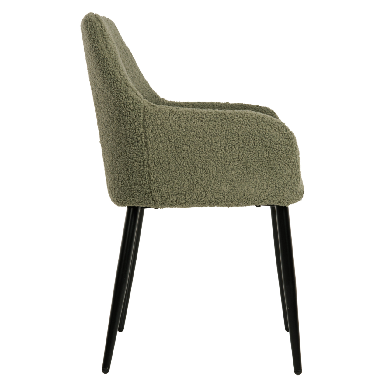 ARMCHAIR SHELLY HM8591.03 TEDDY FABRIC IN PISTACHIO GREEN-BLACK METAL LEGS 57x55x87Hcm. [4]