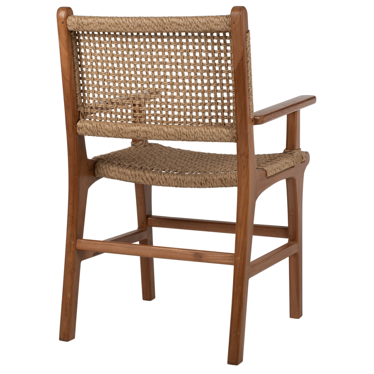 ARMCHAIR SOLID TEAK NATURAL COLOR KNITTED RATTAN ROPE 54Χ58Χ88Hcm.HM9385.01 [5]