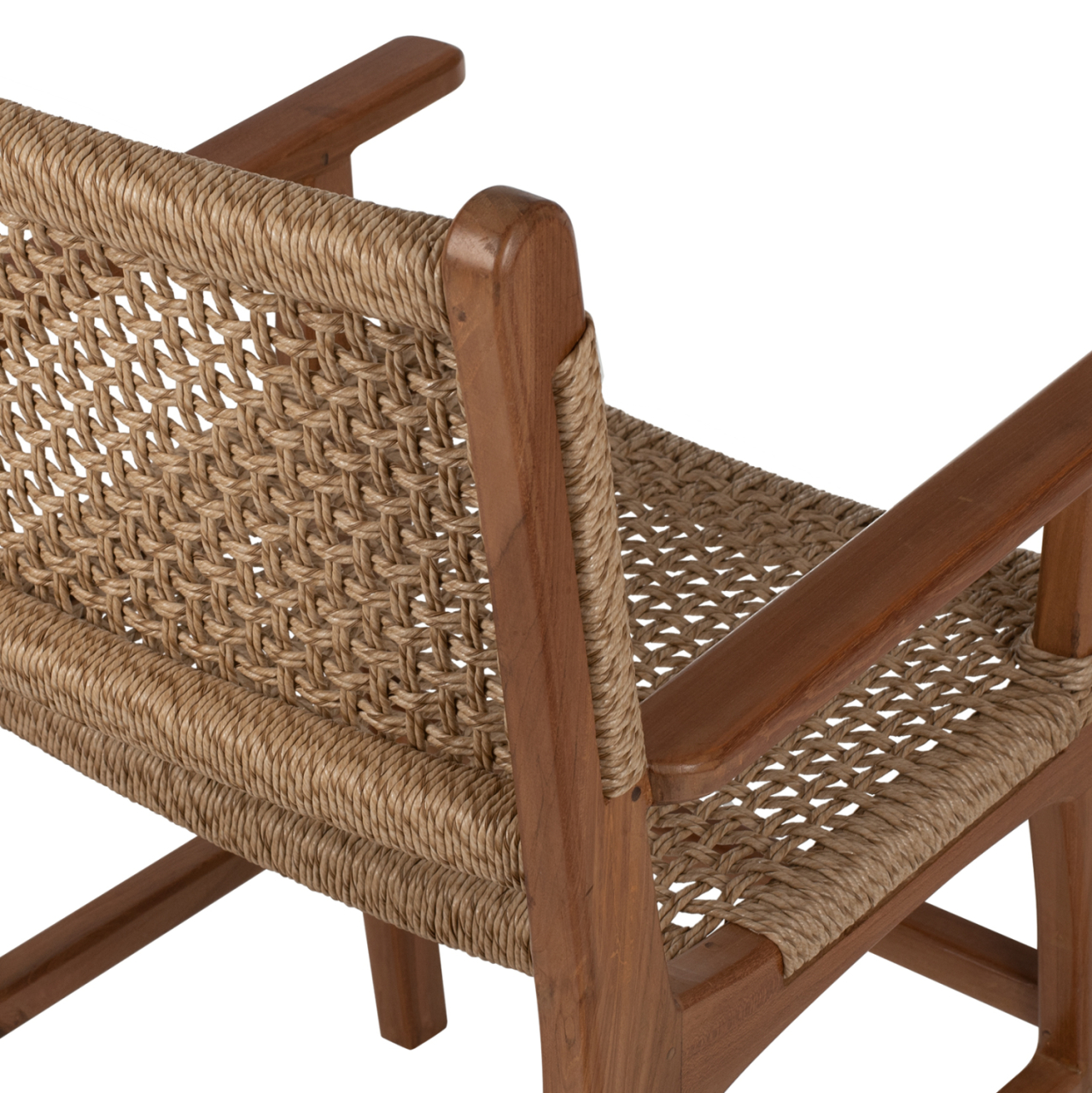 ARMCHAIR SOLID TEAK NATURAL COLOR KNITTED RATTAN ROPE 54Χ58Χ88Hcm.HM9385.01 [10]