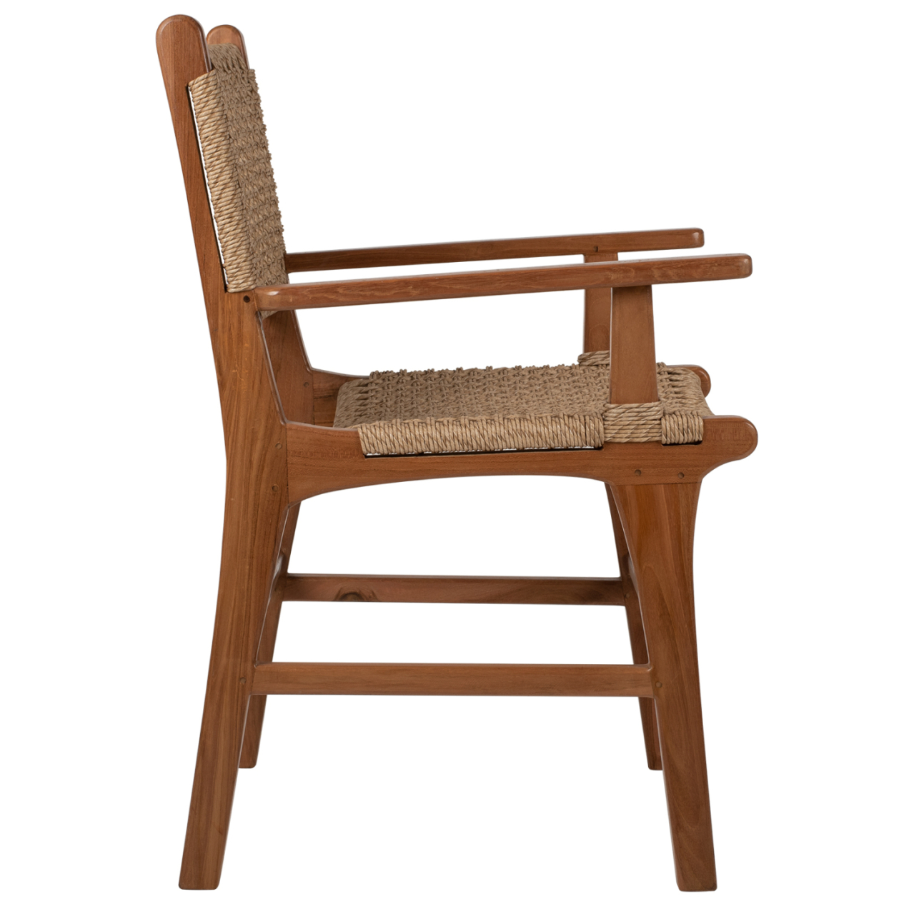 ARMCHAIR SOLID TEAK NATURAL COLOR KNITTED RATTAN ROPE 54Χ58Χ88Hcm.HM9385.01 [4]