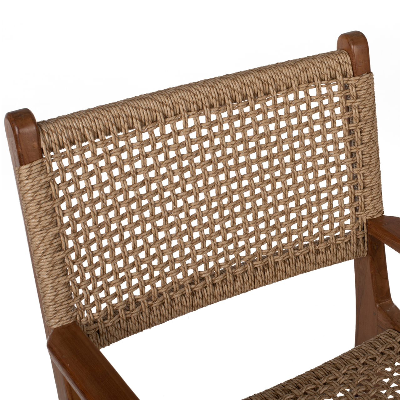 ARMCHAIR SOLID TEAK NATURAL COLOR KNITTED RATTAN ROPE 54Χ58Χ88Hcm.HM9385.01 [7]