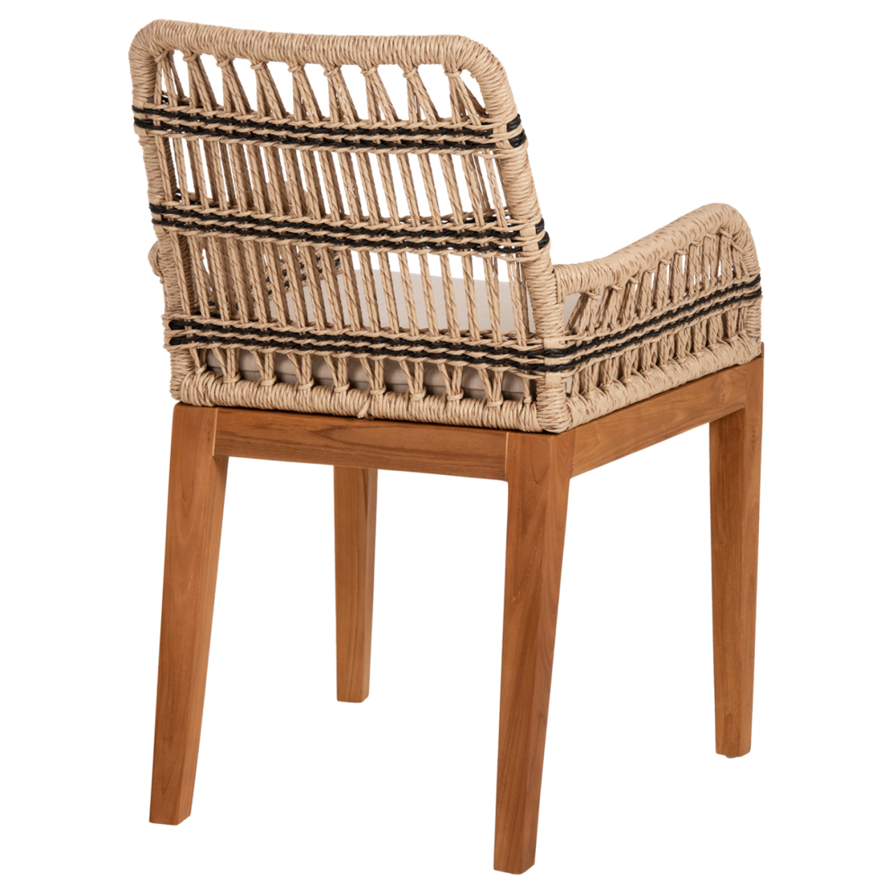 ARMCHAIR STARDOM HM9760.02 TEAK WOOD AND ROPE-NATURAL WITH ANTHRACITE DETAILS COLOR 57x65x83Hcm. [5]