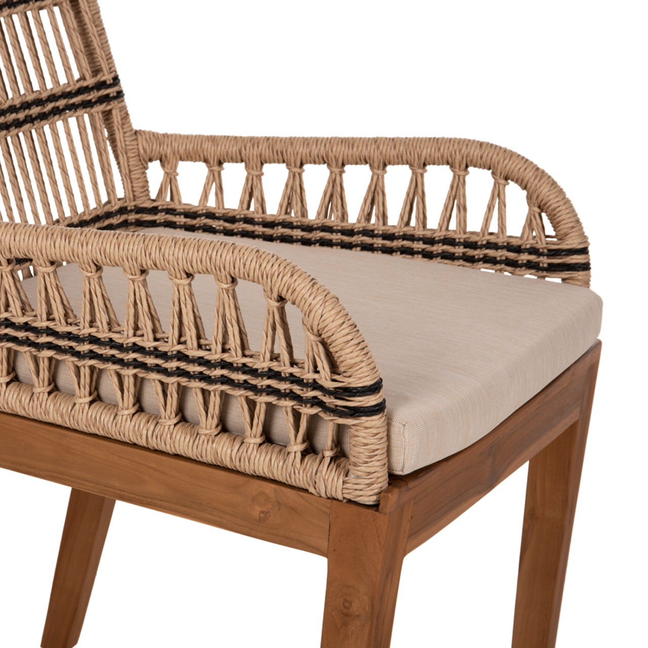 ARMCHAIR STARDOM HM9760.02 TEAK WOOD AND ROPE-NATURAL WITH ANTHRACITE DETAILS COLOR 57x65x83Hcm. [10]