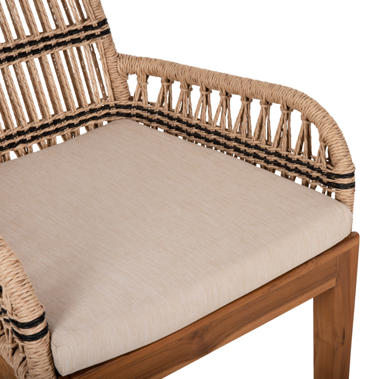 ARMCHAIR STARDOM HM9760.02 TEAK WOOD AND ROPE-NATURAL WITH ANTHRACITE DETAILS COLOR 57x65x83Hcm. [8]