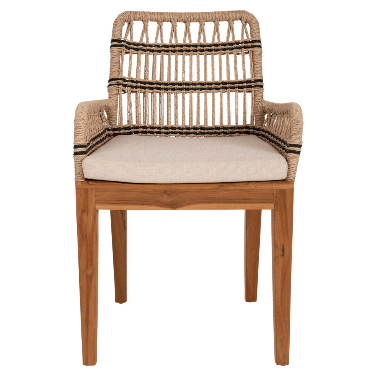 ARMCHAIR STARDOM HM9760.02 TEAK WOOD AND ROPE-NATURAL WITH ANTHRACITE DETAILS COLOR 57x65x83Hcm. [3]