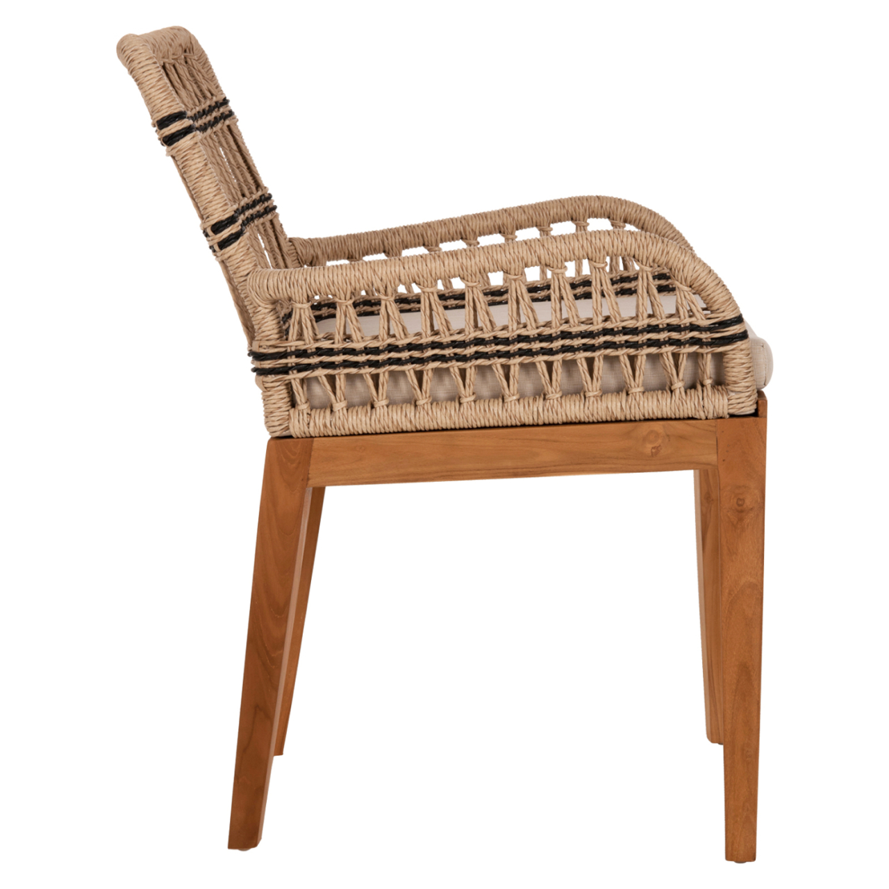 ARMCHAIR STARDOM HM9760.02 TEAK WOOD AND ROPE-NATURAL WITH ANTHRACITE DETAILS COLOR 57x65x83Hcm. [4]