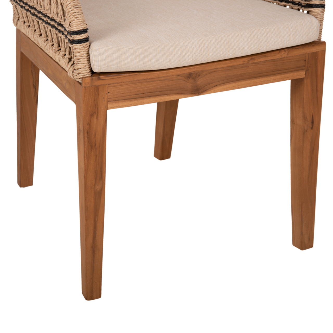 ARMCHAIR STARDOM HM9760.02 TEAK WOOD AND ROPE-NATURAL WITH ANTHRACITE DETAILS COLOR 57x65x83Hcm. [7]