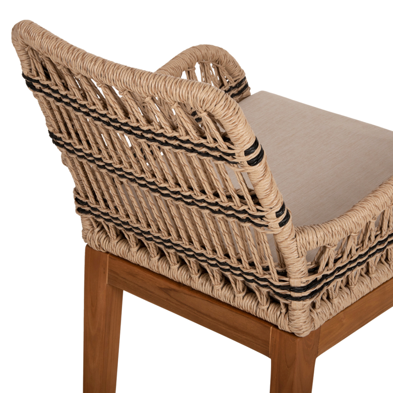 ARMCHAIR STARDOM HM9760.02 TEAK WOOD AND ROPE-NATURAL WITH ANTHRACITE DETAILS COLOR 57x65x83Hcm. [9]