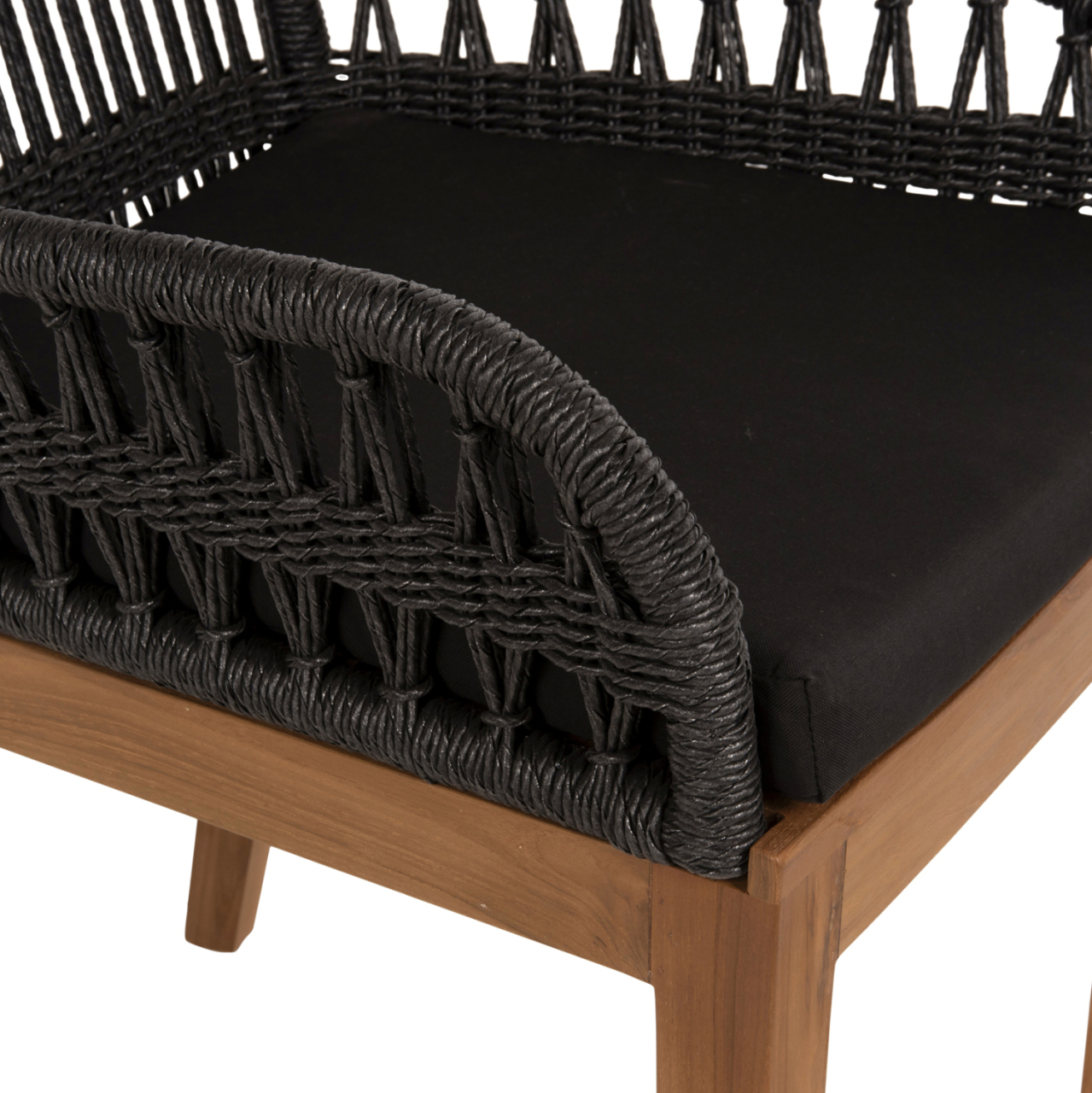 ARMCHAIR STARDOM HM9760.03 TEAK WOOD ΙΝ HONEY COLOR AND BLACK ROPE 57x65x83Hcm. [8]
