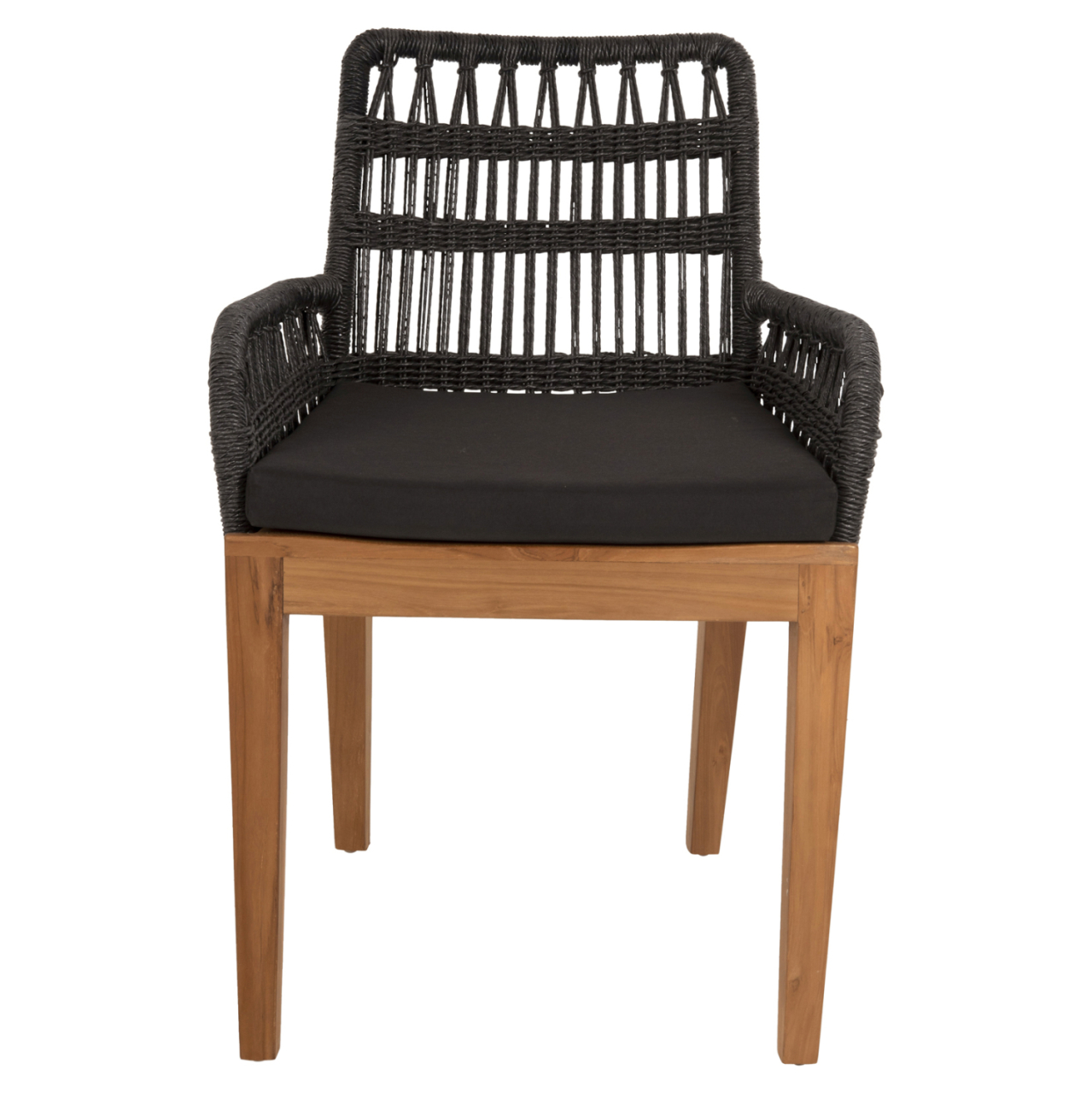 ARMCHAIR STARDOM HM9760.03 TEAK WOOD ΙΝ HONEY COLOR AND BLACK ROPE 57x65x83Hcm. [3]