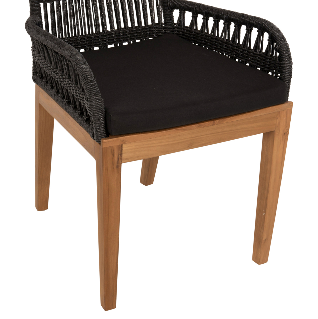 ARMCHAIR STARDOM HM9760.03 TEAK WOOD ΙΝ HONEY COLOR AND BLACK ROPE 57x65x83Hcm. [9]