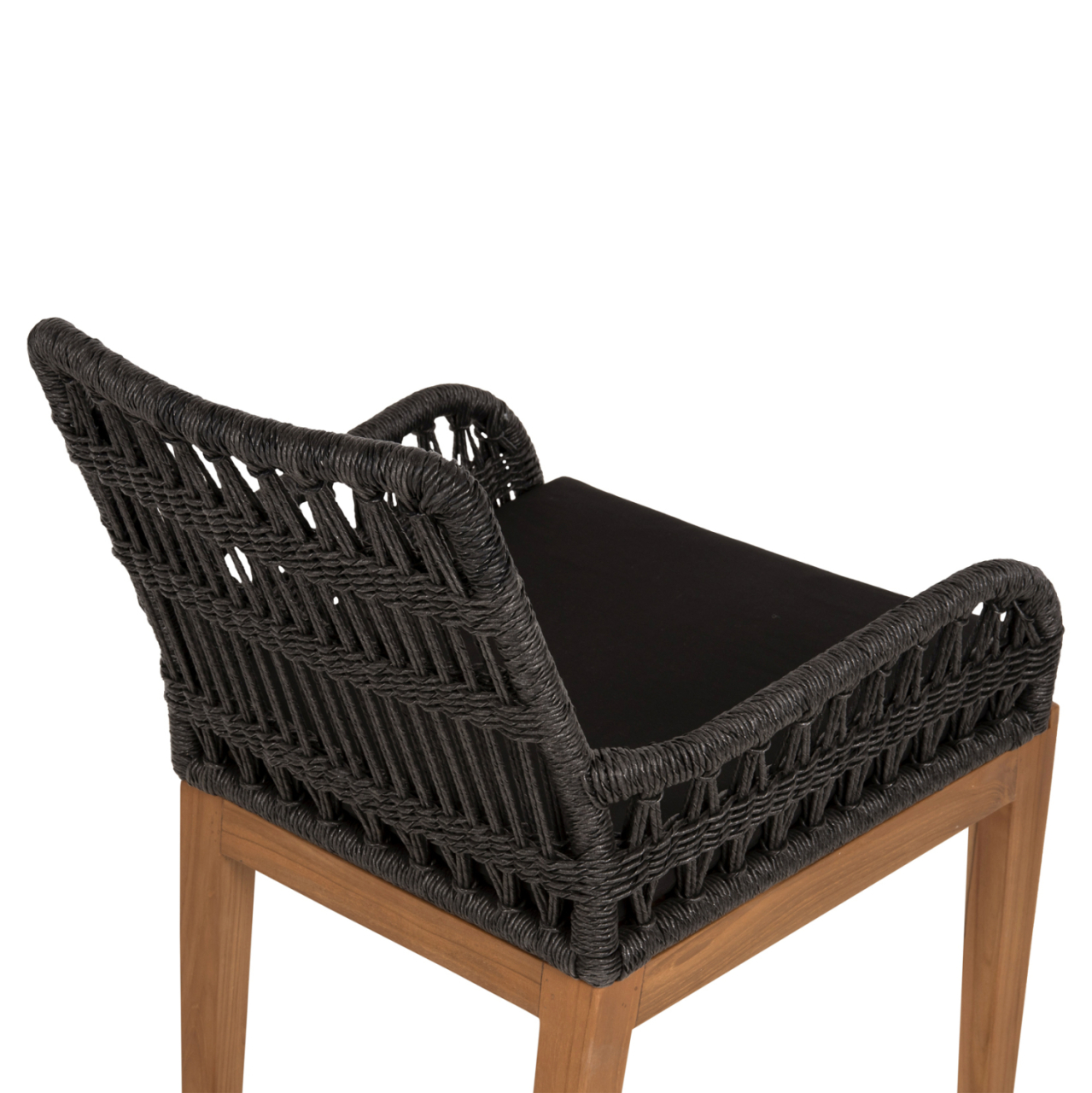 ARMCHAIR STARDOM HM9760.03 TEAK WOOD ΙΝ HONEY COLOR AND BLACK ROPE 57x65x83Hcm. [10]