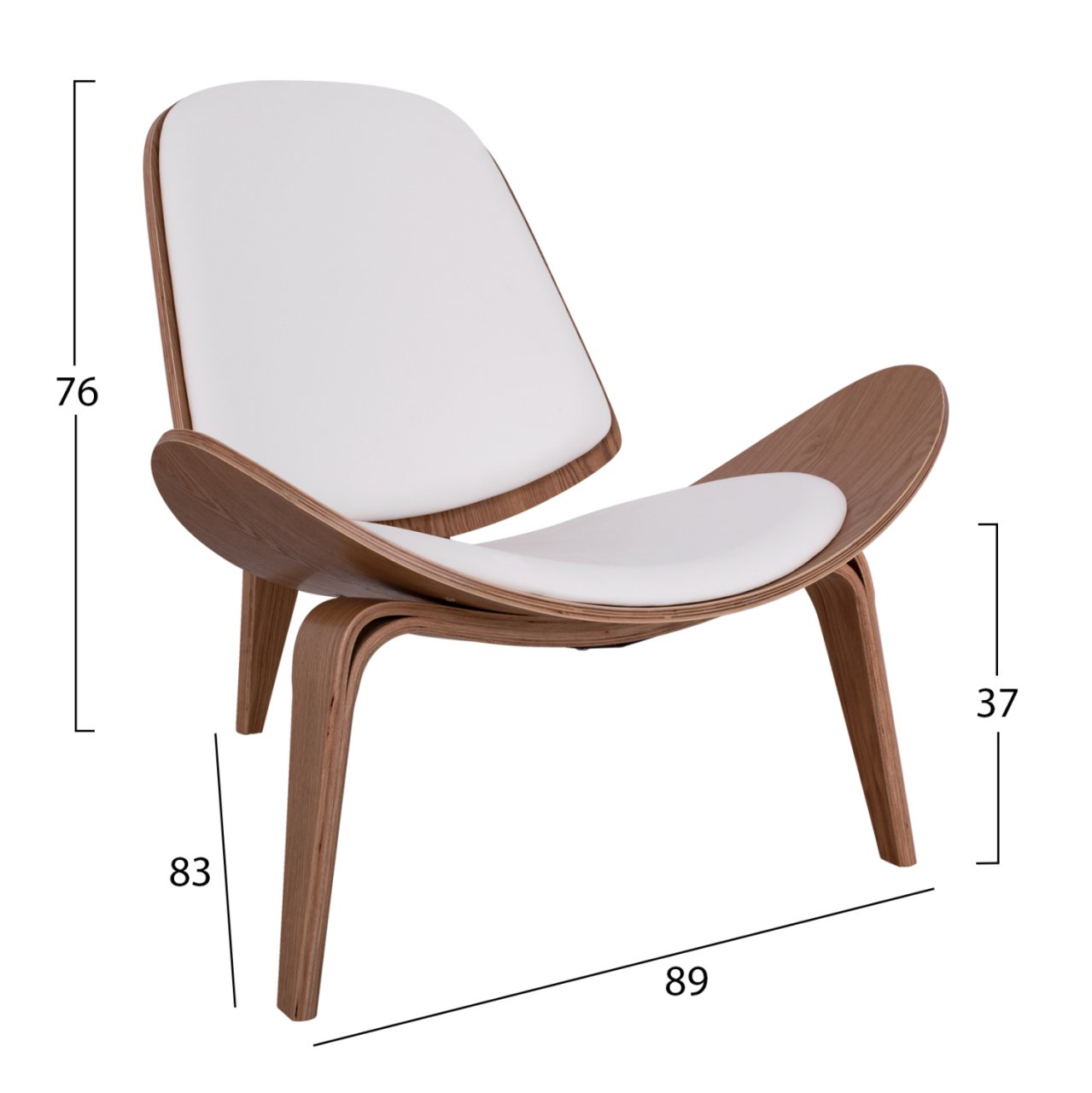 Armchair Superior P., HM1128.03 Natural color,white cushions PU 89x83x76 cm [2]