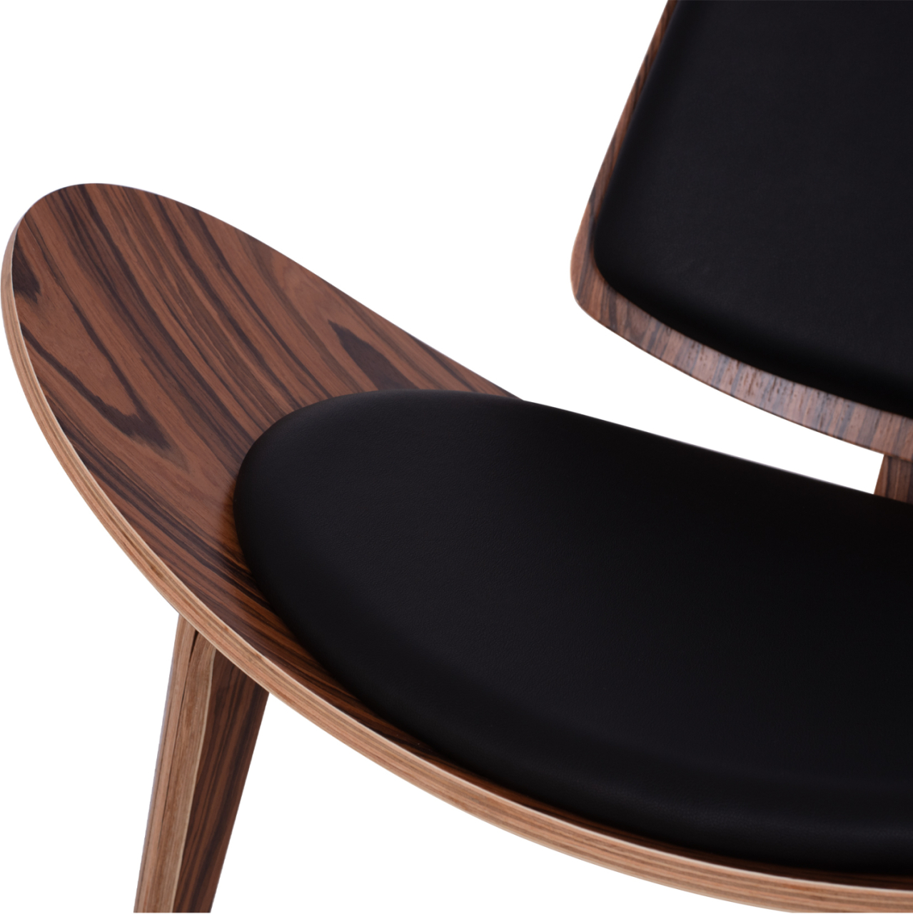Armchair SUPERIOR PLUS HM1128.01 WALNUT color with black cushion PU 89x83x76H cm [8]