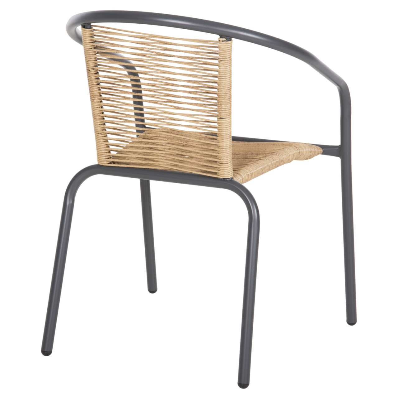 ARMCHAIR SWIFTER HM5969.02 METAL IN GREY-SYNTHETIC RATTAN IN NATURAL 54x61x75Hcm. [5]