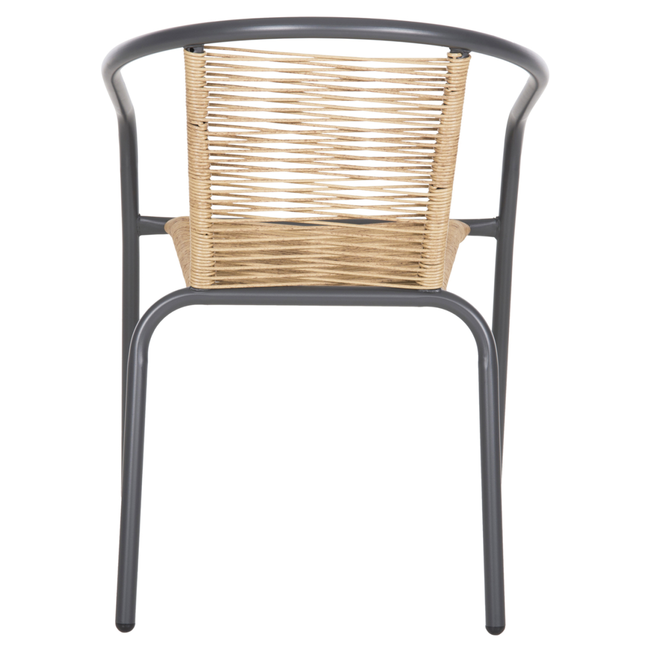 ARMCHAIR SWIFTER HM5969.02 METAL IN GREY-SYNTHETIC RATTAN IN NATURAL 54x61x75Hcm. [6]