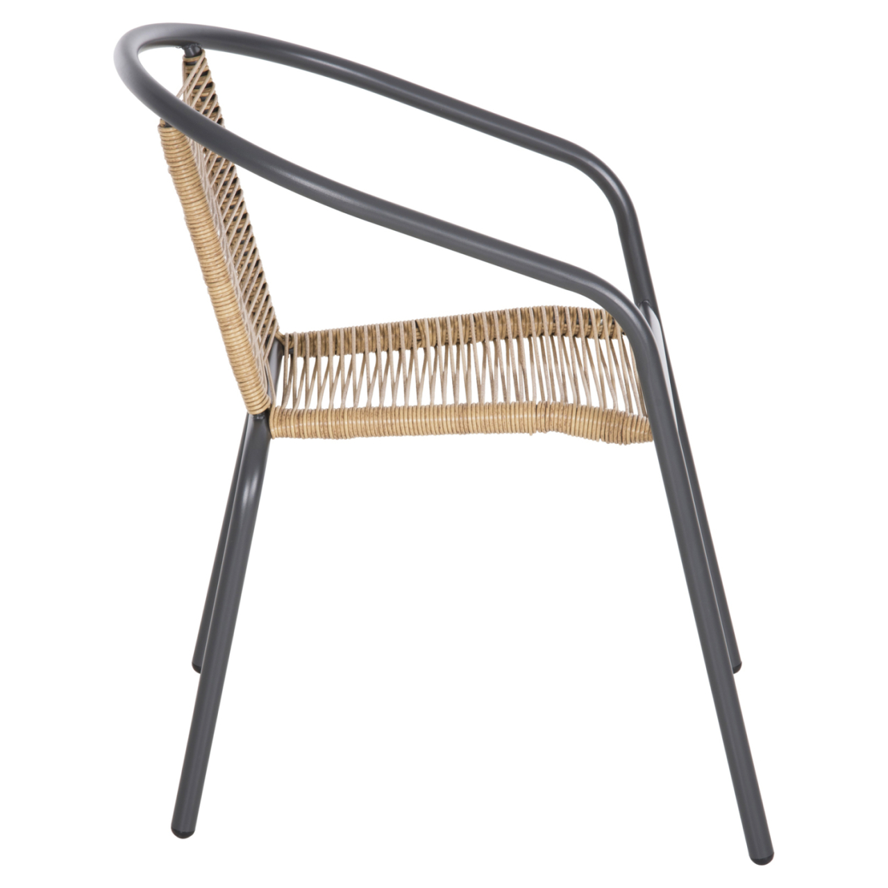 ARMCHAIR SWIFTER HM5969.02 METAL IN GREY-SYNTHETIC RATTAN IN NATURAL 54x61x75Hcm. [4]