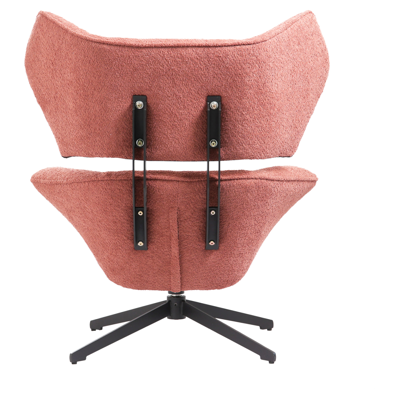 ARMCHAIR SWIVEL BRYLL HM9597.02 PINK BOUCLE-BLACK METAL BASE 86x90x97Hcm. [4]
