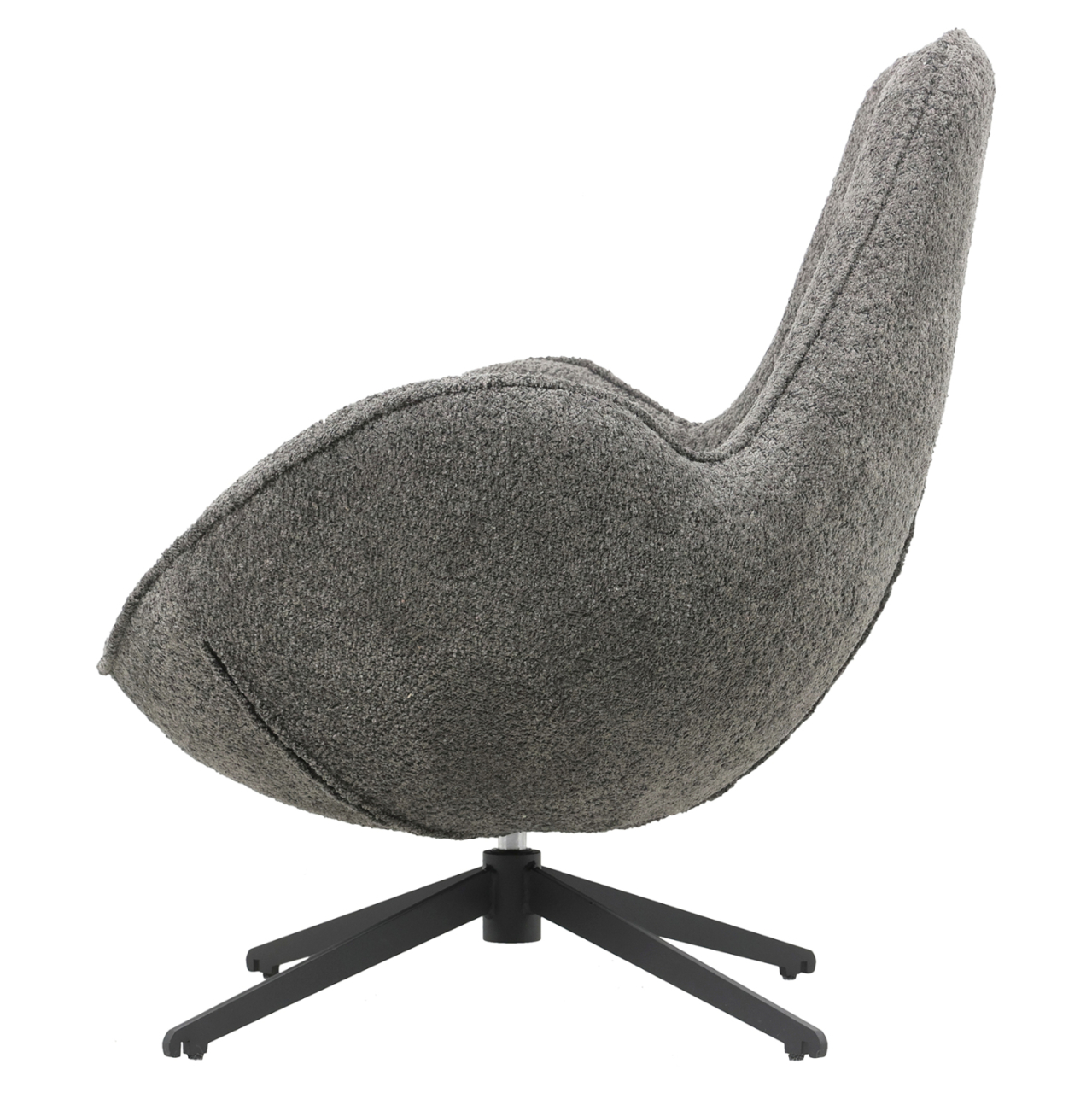 ARMCHAIR SWIVEL BRYNN HM9594.01 GREY BOUCLE FABRIC-BLACK METAL BASE 86x76x87Hcm. [3]