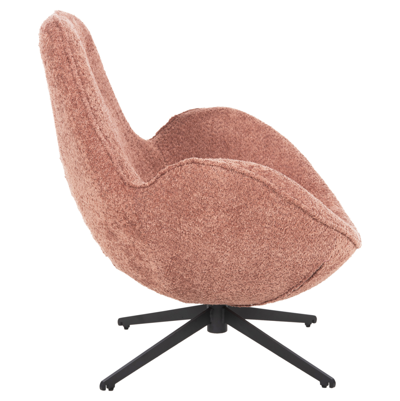 ARMCHAIR SWIVEL BRYNN HM9594.02 PINK BOUCLE FABRIC-BLACK METAL BASE 88x76x88Hcm. [4]