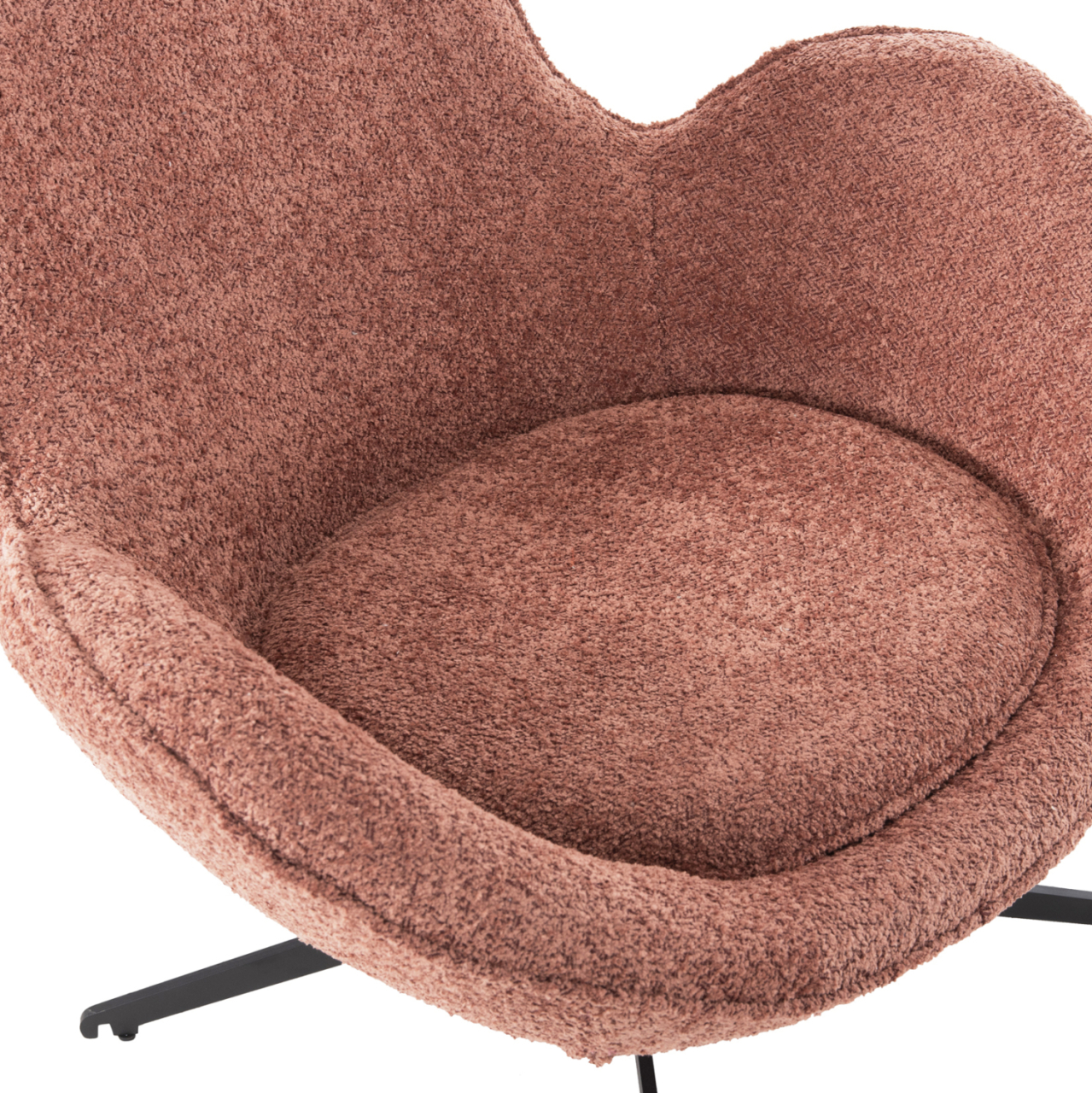 ARMCHAIR SWIVEL BRYNN HM9594.02 PINK BOUCLE FABRIC-BLACK METAL BASE 88x76x88Hcm. [8]