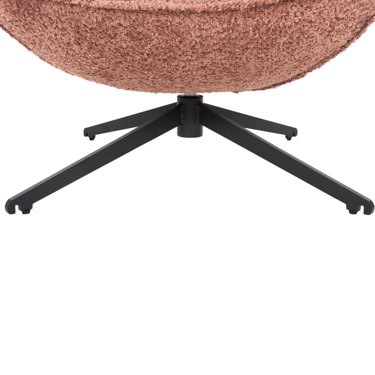 ARMCHAIR SWIVEL BRYNN HM9594.02 PINK BOUCLE FABRIC-BLACK METAL BASE 88x76x88Hcm. [9]