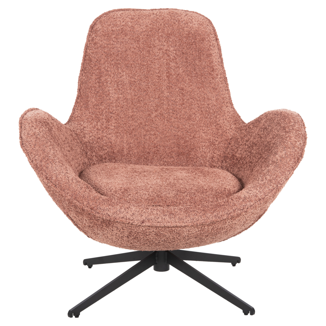 ARMCHAIR SWIVEL BRYNN HM9594.02 PINK BOUCLE FABRIC-BLACK METAL BASE 88x76x88Hcm. [3]