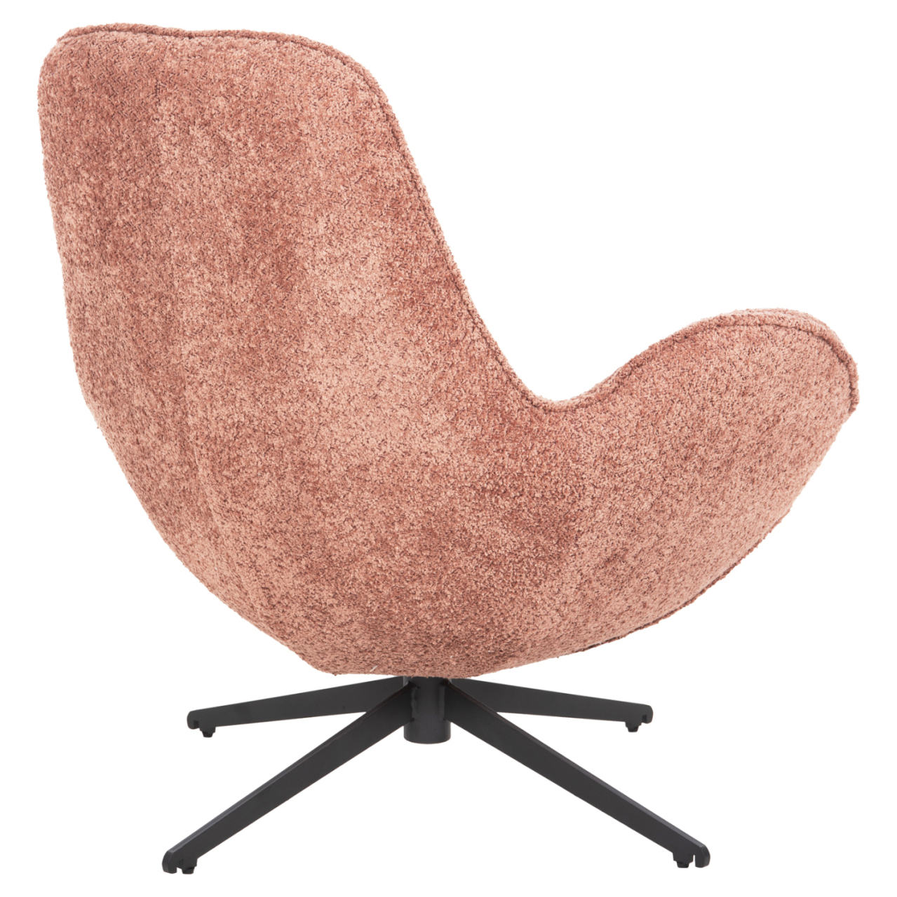 ARMCHAIR SWIVEL BRYNN HM9594.02 PINK BOUCLE FABRIC-BLACK METAL BASE 88x76x88Hcm. [5]
