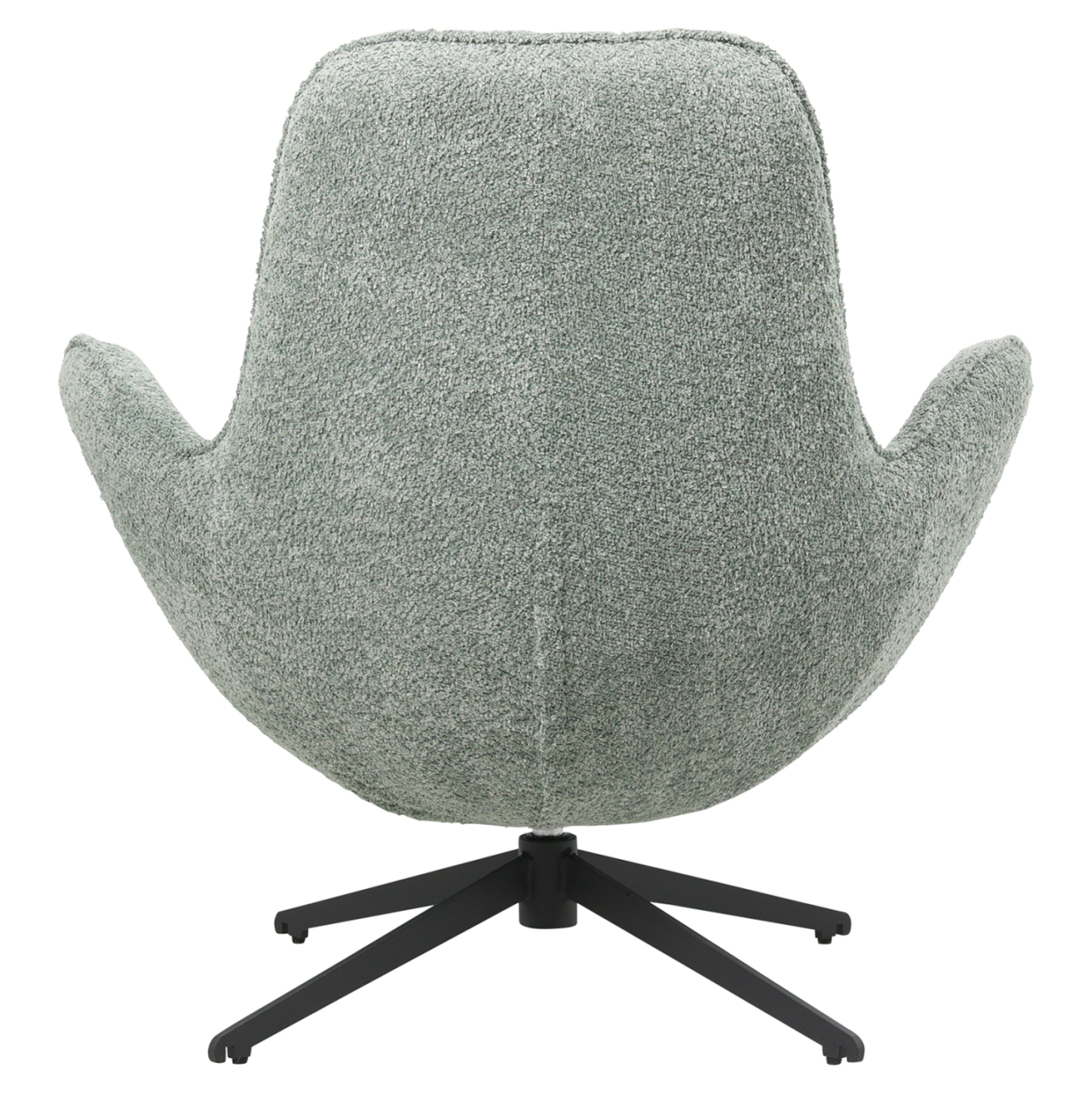 ARMCHAIR SWIVEL BRYNN HM9594.05 PEA GREEN BOUCLE FABRIC-BLACK METAL BASE 86x76x87Hcm. [3]