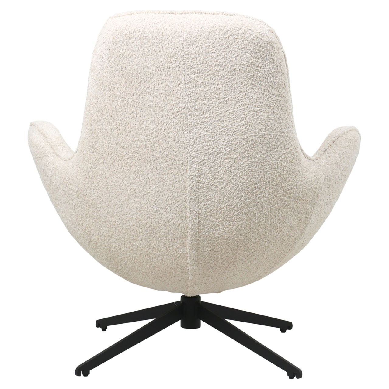 ARMCHAIR SWIVEL BRYNN HM9594.06 ECRU BOUCLE FABRIC-BLACK METAL BASE 86x76x87Hcm. [4]