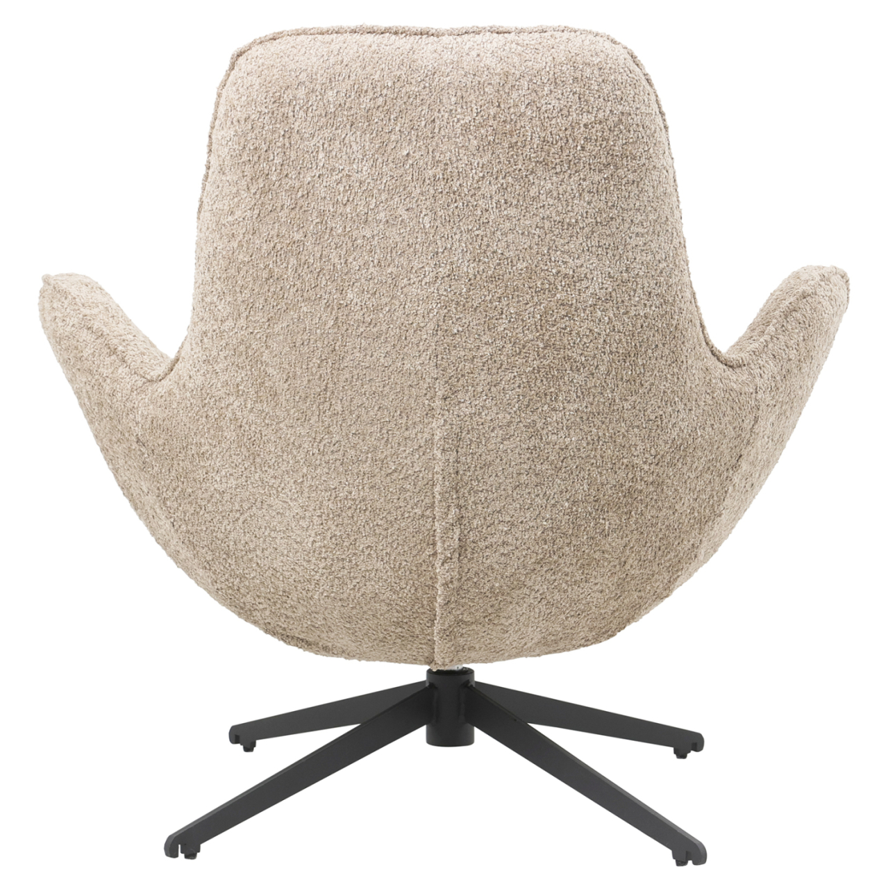 ARMCHAIR SWIVEL BRYNN HM9594.07 BEIGE BOUCLE FABRIC-BLACK METAL BASE 86x76x87Hcm. [4]