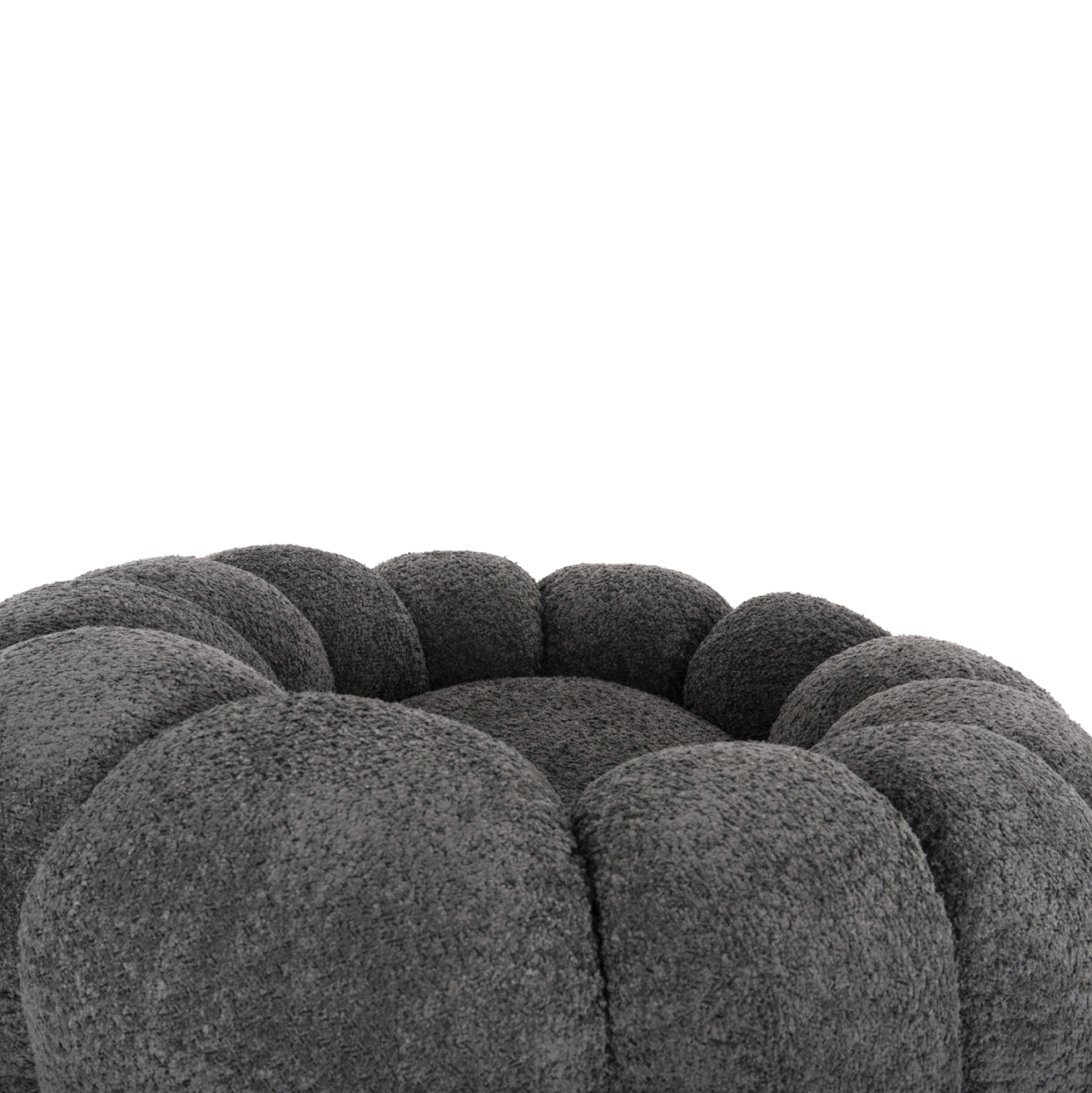 ARMCHAIR SWIVEL GRYMM HM9601.01 GREY BOUCLE-BLACK METAL BASE 95x92x68Hcm. [7]